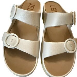 LEMON JELLY New Box
Warm Grey Double Buckle Platform Slides